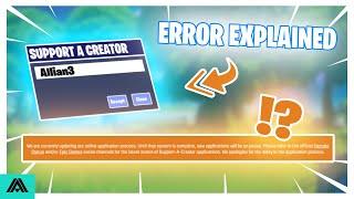 Epic Games SUPPORT-A-CREATOR DOWN Explained