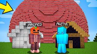 Hice Bases vs. BOLA GIGANTE de TNT en Minecraft!