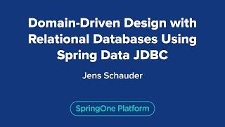 Domain-Driven Design with Relational Databases Using Spring Data JDBC