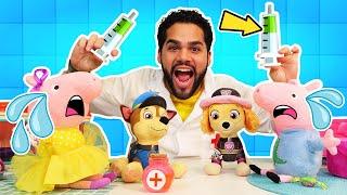 Doutor de Brinquedos Ensina: Análise de Sangue com Heróis da Patrulha Canina e Peppa Pig.