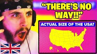 Brit Reacts to How Big Is USA Actually?