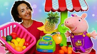 Impariamo con Peppa Pig! - Numeri, nomi della frutta e verdura in italiano per bambini. Giochi Peppa