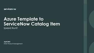 How To - Create a catalog item from an Azure ARM template in 5 less than minutes