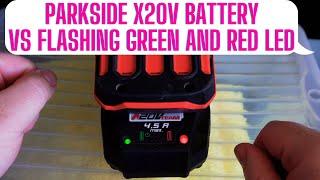 Fix for not charging Parkside X20V battery (green and red charger LEDs blinking) - EN