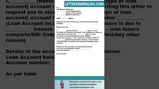 Request Letter to Bank for Closing Loan Account