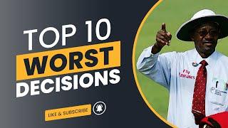 Top 10 Worst Umpire Decisions in Cricket History Ever.  Shameful Umpiring ‼