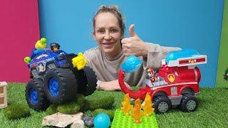 Neue Paw Patrol Spielzeugautos - Chase und Marshall absolvieren ein Training - Spielspaß mit Nicole