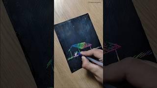 Magical painting using oilpastels and poster colour #shorts