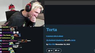 xQc Holds His Laugh after Discovering The Definition of "Torta"