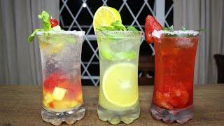 Tres bebidas refrescantes - micheladas de soda 