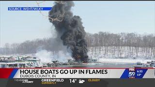 Multiple boats catch fire at Hoosier Hills Marina in Dubois County