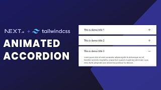 Animated Accordion using Next js / React js & Tailwind CSS | Accordion with plus minus icon