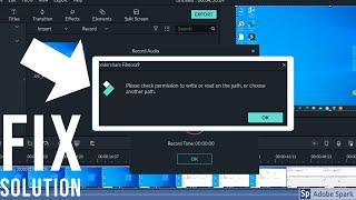 FIX SOLUTION ! Please check permission to write or read on the path,or choose another path.FILMORA 9