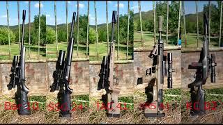 SSG24, Bar 10, TAC 41, SRS a1, KC 02 airsoft sniper test  60 m