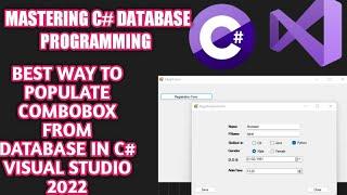 Mastering C# Database Programming - How to populate ComboBox From Sql Server Database in C#