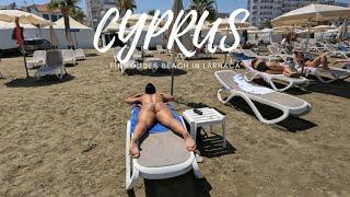 Walk on Finikoudes Beach in Larnaca |  Cyprus in June 2024