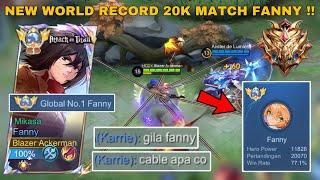 AKHIRNYA 20.000 MATCH FANNY! NEW WORLD RECORD Kekuatan FANNY Blazer Mode Agressive- Mobile Legends