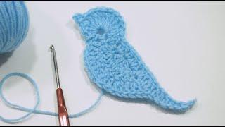 Аппликация птичка. МК крючком для начинающих Легко Урок 268   Application of the bird crochet.