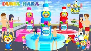 Yuta Mio Berenang Kolam Pororo Raksasa 3 Rasa Bayi Raksasa Potoro Marah  | Sakura School simulator