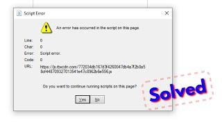 Fix script error an error has occurred in the script on this page windows 10/8/7
