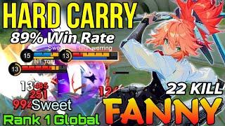 22 Kills Fanny Hard Carry Mode - Top 1 Global Fanny by Sweet - Mobile Legends