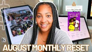 AUGUST MONTHLY RESET ROUTINE + budget results, goals, lessons, highs/lows, favorites, mood board 