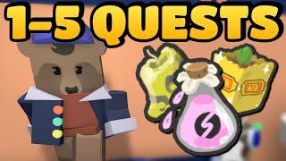 Dapper Bear 1-5 Quest Rewards! - Bee Swarm Simulator