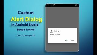 How to create Alert Dialog in Android Studio ||  Custom Alert dialog android studio Bangla Tutorial