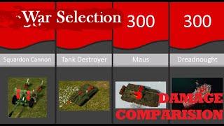 War Selection Damage Comparison