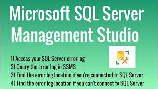 How to access SQL Server error log in Microsoft SQL Server Management Studio | Tutorial or Beginners