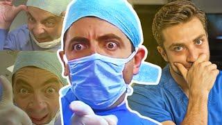 Dr James reacts to Mr Bean’s surgery scene