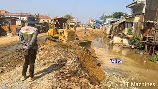 First Seasoin1 Of Building New Foundation Village Road By Dozer Clear Trash Push Stone Sand To Water