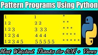 #1 | Pattern Programming Using Python | Python Sample Programs in Tamil