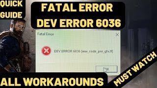 Dev Error 6036 Call Of Duty Modern Warfare| All WorkArounds| Direct X Error And Crashing FIXED|