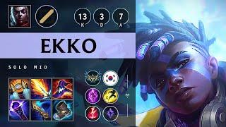 Ekko Mid vs Syndra: Quadra Kill, Legendary - KR Challenger Patch 14.18