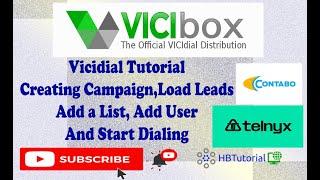 Vicidial Create Campaign Load Leads add a List add users and Start Dialing|#vicidial #vicibox#dialer