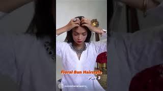 Floral Bun Hairstyle - Wedding Guest Fashion Outfit Inspiration #Shorts | Monalisha Mahapatra