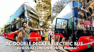 INDIA'S FIRST AC DOUBLE DECKER ELECTRIC BUS IN MUMBAI  | BEST Electronic AC Double Decker Bus