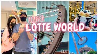 LOTTE WORLD! Best Amusement Park FOOD and RIDES in Seoul, Korea!