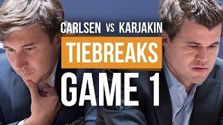 Karjakin vs Carlsen: World Championship Tiebreak Game 1