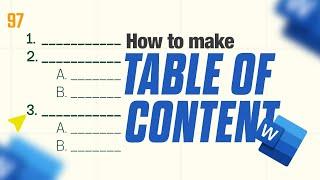 HOW TO MAKE A TABLE OF CONTENTS IN WORD @AAPKADIGITALSATHI