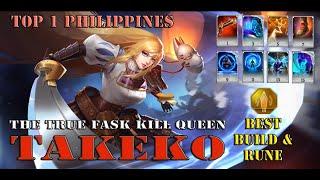 Takeko Best Build - INSANE DAMAGE | Top 1 Philippines Takeko Build | Takeko Legend Of Ace