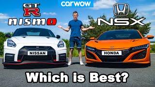 Honda NSX vs Nissan GT-R NISMO review with 0-60mph, 1/4-mile + brake test!