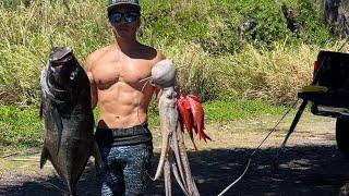 Hawaii Spearfishing ULUA, plus bonus Ulua fishing