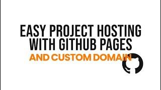 Easy Custom Domain For GitHub  Pages