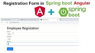 Registration Form in Spring boot with Angular