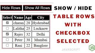 Hide Show Table Rows With Checkbox Javascript CSS Tips and Tricks