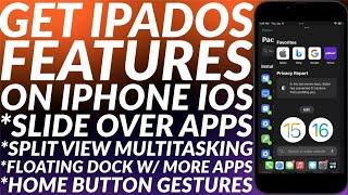 Get iPadOS features on iPhone iOS 15/16 | Split View Multitasking/Slide Over/Floating Dock & More