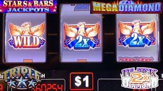 JACKPOT! Mega Diamond + STARS & BARS JACKPOTS + Double Black Diamond + Triple Double Stars slot play