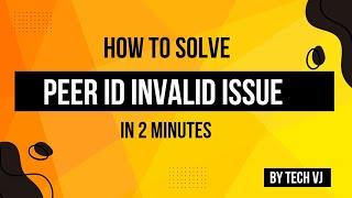 How To Solve Peer ID Invalid Error In Just A Minute On Telegram | Tech VJ